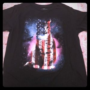 Murica space cat size small tee shirt